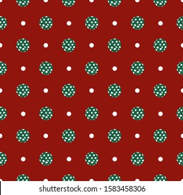Dots pattern.Geometric background,Simple illustration Green, red and white colors style.Design for print cloth,clothing,textile,tile,dress,wrap,web,cover,website,packaging. Christmas concept.