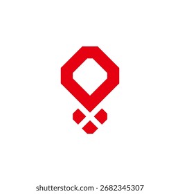 dots pin location red simple geometric symbol vector 