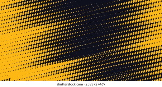 Dots pop art comics sport style vector illustration. Dots halftone yellow and black color pattern gradient grunge texture background.