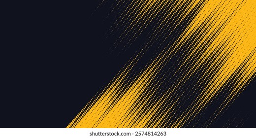 Dots pop art comics sport style vector illustration. Dots halftone yellow and black color pattern gradient grunge texture background.	