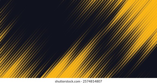 Dots pop art comics sport style vector illustration. Dots halftone yellow and black color pattern gradient grunge texture background.	