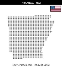 Dots represent geographic regions of Arkansas