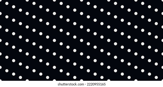 Los puntos que se ejecutan en diagonal están perfectamente conectados a un patrón de textura. Puntos blancos sobre un fondo negro.