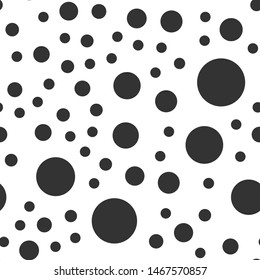 Dots seamless pattern, circles background texture. Black and white.