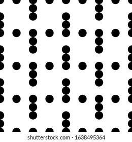 Dots seamless pattern. Circles ornament. Dot shapes motif. Circle forms backdrop. Dotted wallpaper. Rounds background. Digital paper, textile print, web design, abstract image. Vector illustration.
