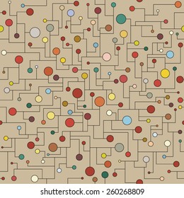 Dots seamless pattern. Concept PCB