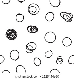 Dots seamless pattern. Hand drawn circles background texture.