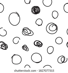 Dots seamless pattern. Hand drawn circles background texture.
