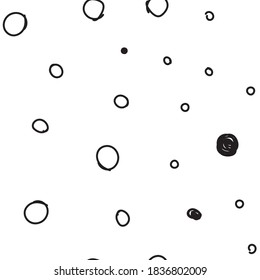 Dots seamless pattern. Hand drawn circles background texture.