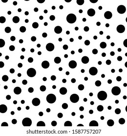 Dots seamless pattern. Monochromatic circles texture background.