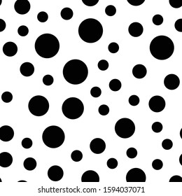 Dots seamless pattern. Monochromatic circles texture background.