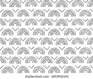Dots in semicircle shape seamless pattern. Circle spotted vector illustration
