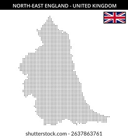 Dots show North-East England's outline