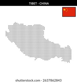 Dots show Tibet's outline in China