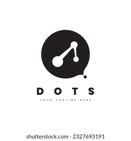 Dots simple logo. Interconnected dots for togetherness themed logo