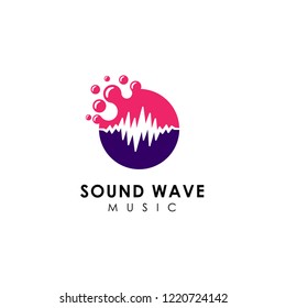 dots sound wave logo design. music logo icon design