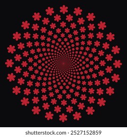 Pontos espiral - padrão matemático, Padrão espiral de radiação no plano de fundo

