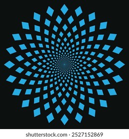 Espiral de puntos - patrón matemático, patrón de espiral radiante sobre fondo
