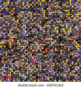 Dots and spirals. Digital seamless texture. Vector texture for fabric, wrapping, home decor.