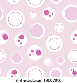 Dots in the spotlight, circles in circles seamless repeat vector pattern, surface pattern design