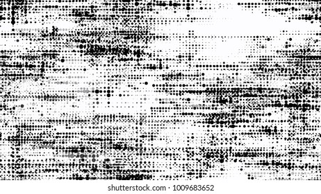 Dots and Spots of Halftone Grunge Background. Distressed Grungy Seamless Pattern Design. Dirty Weathered Style Texture. Noise Fashion Print Design Background.