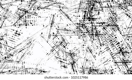 Dots and Spots of Halftone Grunge Background. Retro Spotted Seamless Pattern. Splatter Style Texture. Broken, Rusty Print Design Pattern.