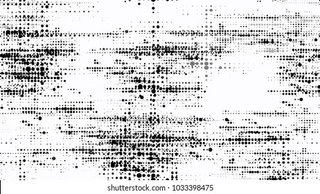 Dots and Spots of Halftone Grunge Background. Vintage Dirty Dotted Seamless Pattern. Overlay Grainy Style Texture. Noise Fashion Print Design Background.