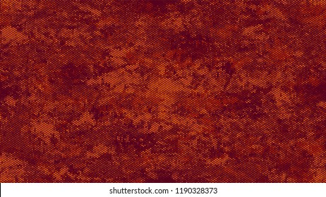 Dots and Spots of Halftone Grunge Background. Retro Spotted Pattern. Scatter Style Texture. Orange and Brown Monochrome Print Design Pattern.