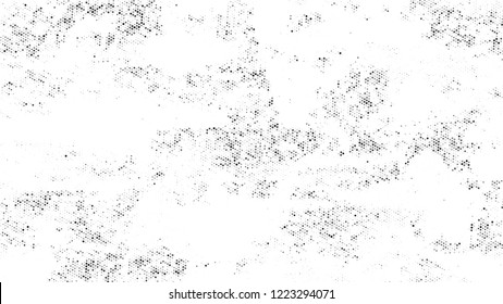 Dots and Spots of Halftone Grunge Background. Cartoon Retro Vector Pattern. Overlay Grainy Style Texture. Black and White Monochrome Print Design Pattern.