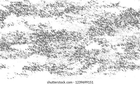 Dots and Spots of Halftone Grunge Background. Cartoon Cracked Noisy Surface Pattern Design. Scatter Style Texture. Black and White Monochrome Print Design Pattern.