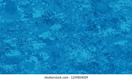 Dots and Spots of Halftone Grunge Background. Distressed Grungy Pattern Design. Dirty Weathered Style Texture. Blue Noise Fashion Print Design Background.
