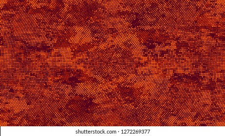 Dots and Spots of Halftone Grunge Background. Retro Spotted Pattern. Overlay Grainy Style Texture. Orange and Brown Broken, Spotted Print Design Background.