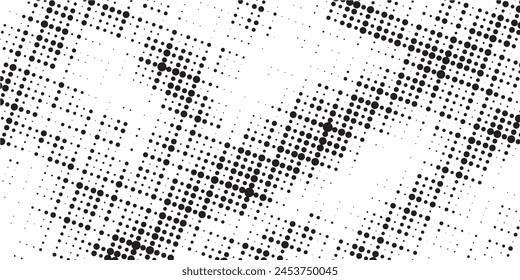 Dots and Spots of Halftone Grunge Background. Distressed Grungy Seamless Pattern Design.