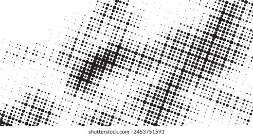Punkte und Flecken von Halftone Grunge Hintergrund. Distressed Grungy nahtloses Muster Design.