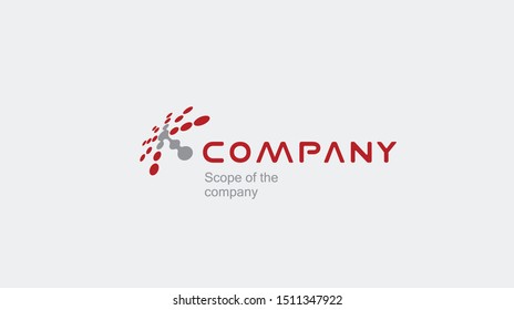 Dots star Logo design vector template. Dots circles in perspective Logotype concept segments high tech icon. 