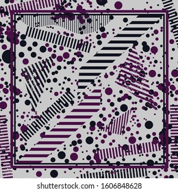 dots and strips pattern printied scarf