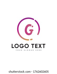 Dots style letter type G logo template, Vector logo for business and company identity 