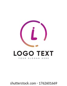 Estilo de puntos tipo de letra L plantilla de logotipo, logotipo de vectores para identidad de empresa y empresa 