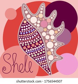 Dots stylized seashell vector illustration