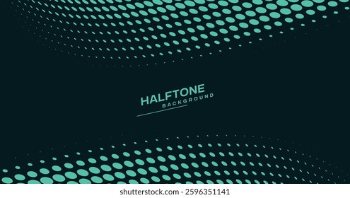 Dots teal wave halftone pattern gradient grunge texture background. Dots pop art sport style vector illustration.