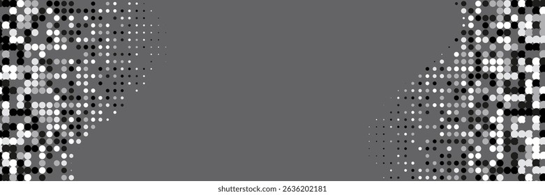 Dots Texture. Cool Circles In Minimal Layout. Linear Shapes For Brand Folder. Grey Halftone Flyer. Minimalist Black Pattern. Geometric Greyscale Poster. Trendy Dots Texture