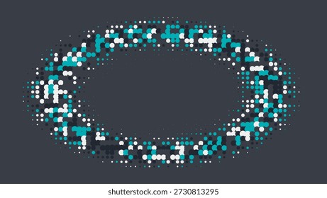 Dots Texture. Modern Shapes In Tech Layout. Dynamic Elements In 2d Presentation. 1980 Flyer. Minimalist Music Poster. Geometric Abstract Background. Trendy Dots Texture
