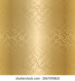 Dots thin line golden seamless pattern background. Abstract technology soft texture. Connected points network tech luxury wrapping paper. Geometric simple wallpaper