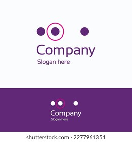 Logotipo de tres puntos científicos. Símbolo abstracto de tecnología futurista