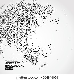 Dots three-dimensional map of the world, abstract graphics.