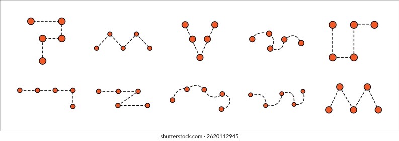 DOTS TIMELINE STEP PROCESS VECTOR SET