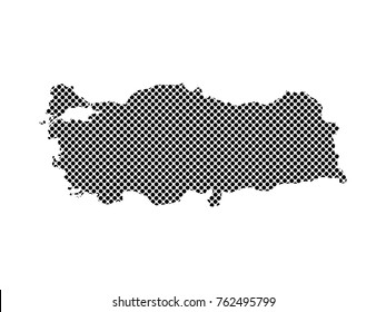 Dots turkey map on white background.Abstract mash line and point scales on dark background with map of Japan. Wire frame mesh polygonal network line, design sphere, dot and structure. Vector