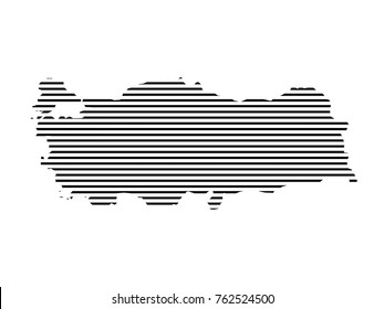 Dots turkey map on white background.Abstract mash line and point scales on dark background with map of Japan. Wire frame mesh polygonal network line, design sphere, dot and structure. Vector.