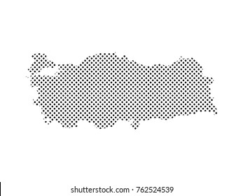 Dots turkey map on white background.Abstract mash line and point scales on dark background with map of Japan. Wire frame mesh polygonal network line, design sphere, dot and structure. Vector.