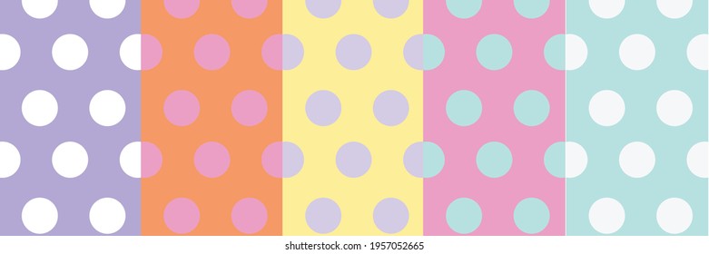 Dots Vector Patterns Bright Colorful Pattern. Vector Print.Lovely Nursery Art for Card, Invitation, Wall Art, Baby Girl Party.
